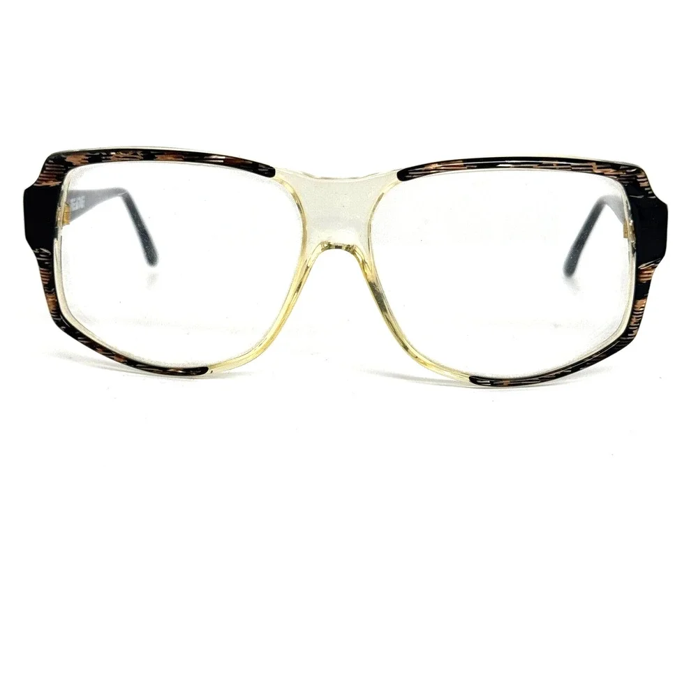 Linea Due Bovesi Design Gold Horn Rim with Black‎ Vintage Rare French H15270